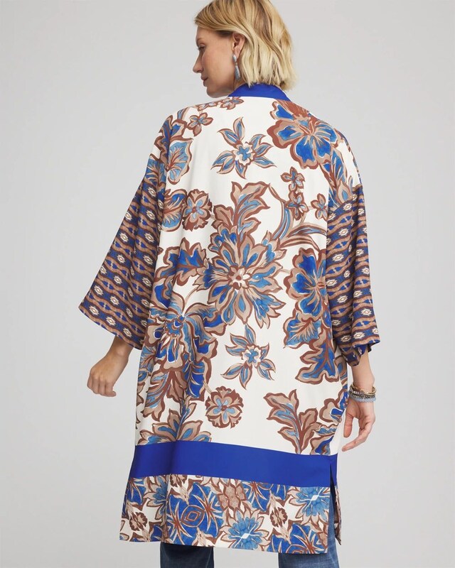 Crepe Long Printed Kimono - image 3